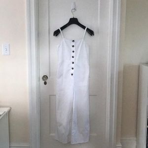 Topshop White denim jumpsuit